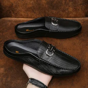 022 new bean shoes men's shoes breathable half-drag lazy shoes in spring Korean casual shoes with a pedal tide brand shoes