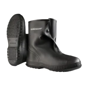 10" Black Overboots, PVC, Snap Closure, Fits Men's 8 - 9