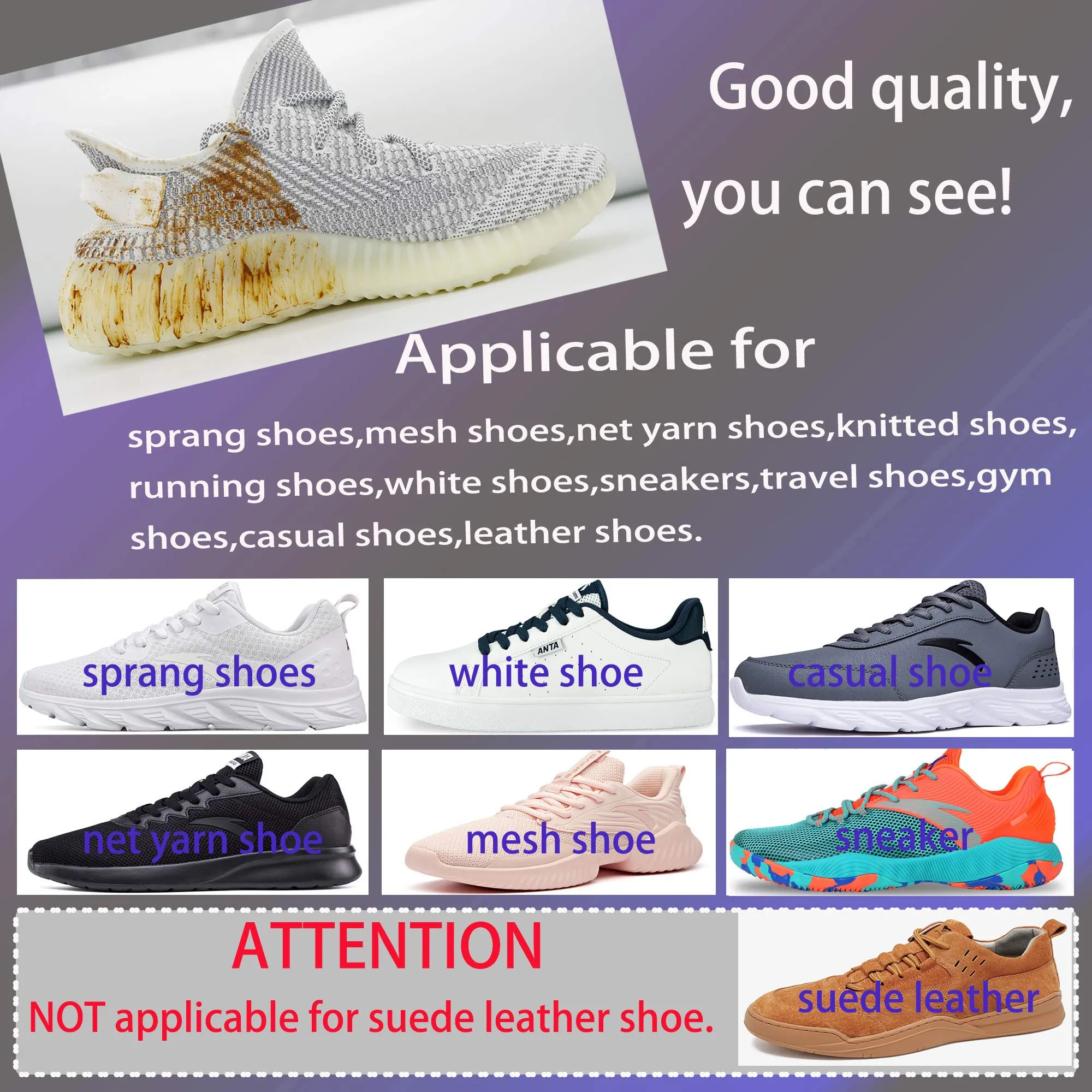 2 Pack 60 Pcs Shoe Sneaker Wipes Cleaner Quick Wipes Disposable Travel Portable Removes Dirt, Stains