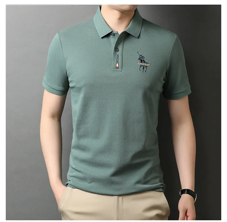 2024 summer New Polo Shirt Men's Business Gentleman Embroidered Lapel Breathable Short-Sleeved T-shirt Men's Wholesale