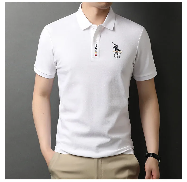 2024 summer New Polo Shirt Men's Business Gentleman Embroidered Lapel Breathable Short-Sleeved T-shirt Men's Wholesale