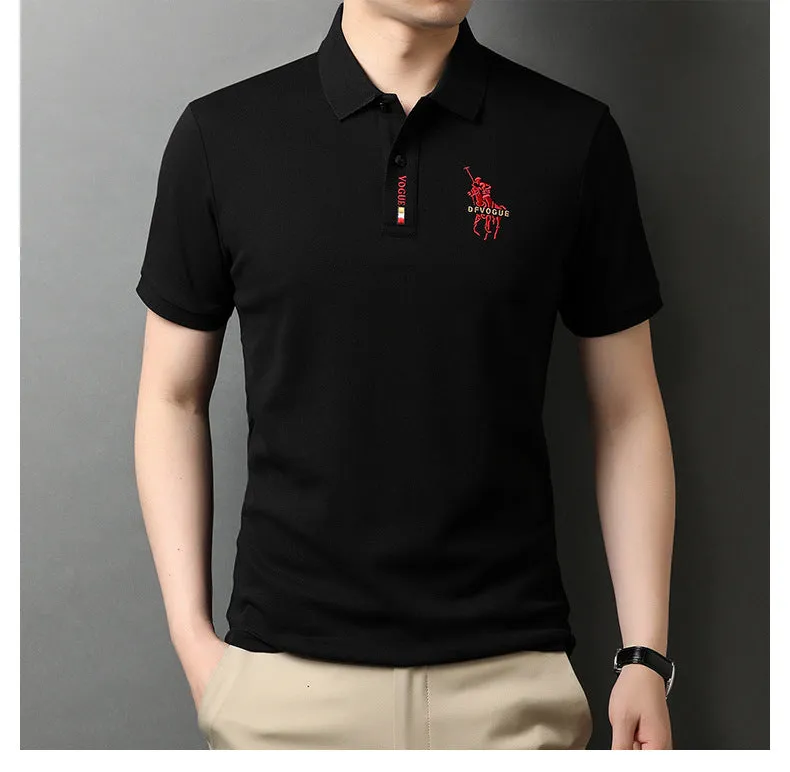 2024 summer New Polo Shirt Men's Business Gentleman Embroidered Lapel Breathable Short-Sleeved T-shirt Men's Wholesale