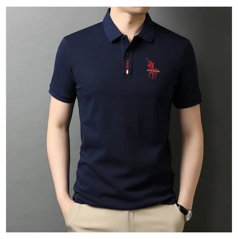 2024 summer New Polo Shirt Men's Business Gentleman Embroidered Lapel Breathable Short-Sleeved T-shirt Men's Wholesale