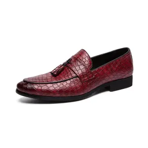 2024new spring men's British wind foreign trade large size pointed shoes pattern casual trend breathable men's shoes