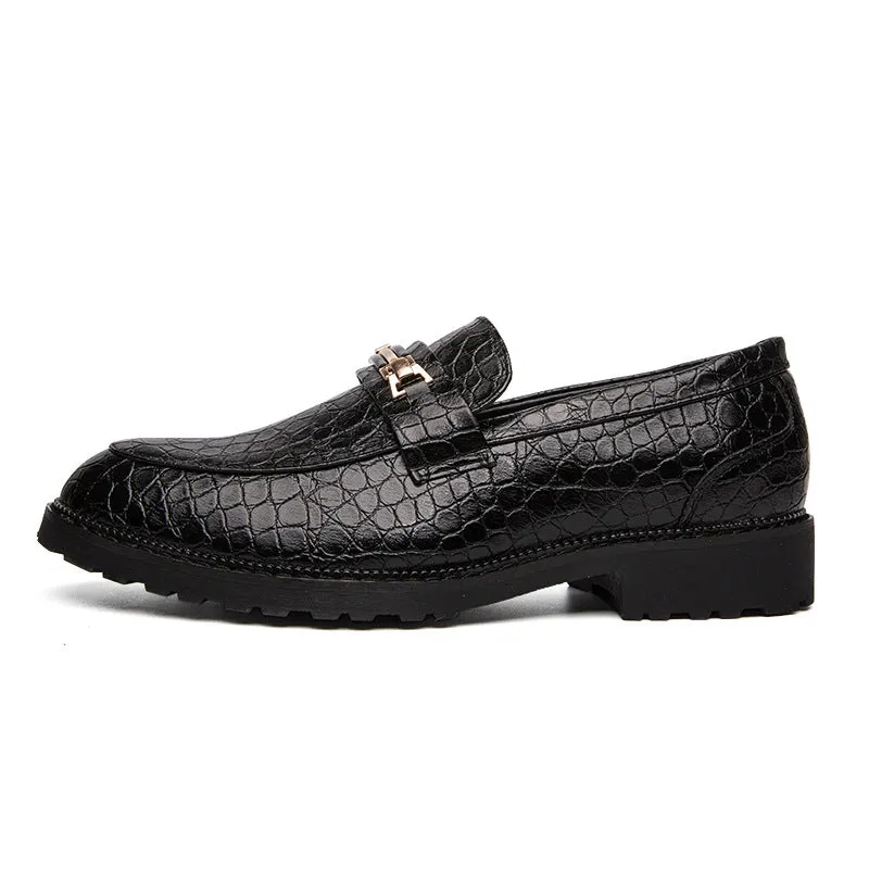 24 autumn new Korean fashion men's casual shoes block men's shoes breathable British business dress leather shoes men