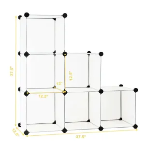 6 Cubes Storage Organizer with Rustproof Steel Frame for Indoor Use-White