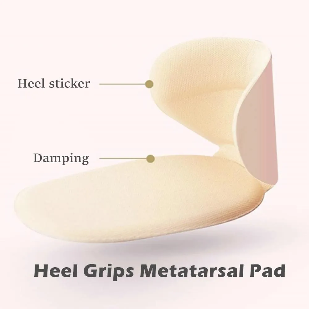 8 Pcs Heel Grips Metatarsal Pads Heel Grips Shoes Too Big Set Premium Heel Grips Self Heel Inserts Cushion Pads Stickers Adds Volume and Cushioning for Women Shoes