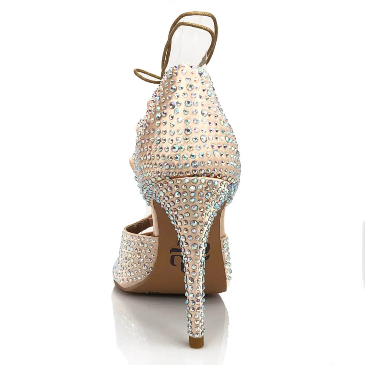 Alemana Crystal - Adjustable Width Lace Up Latin Dance Shoes  (Suede Sole)
