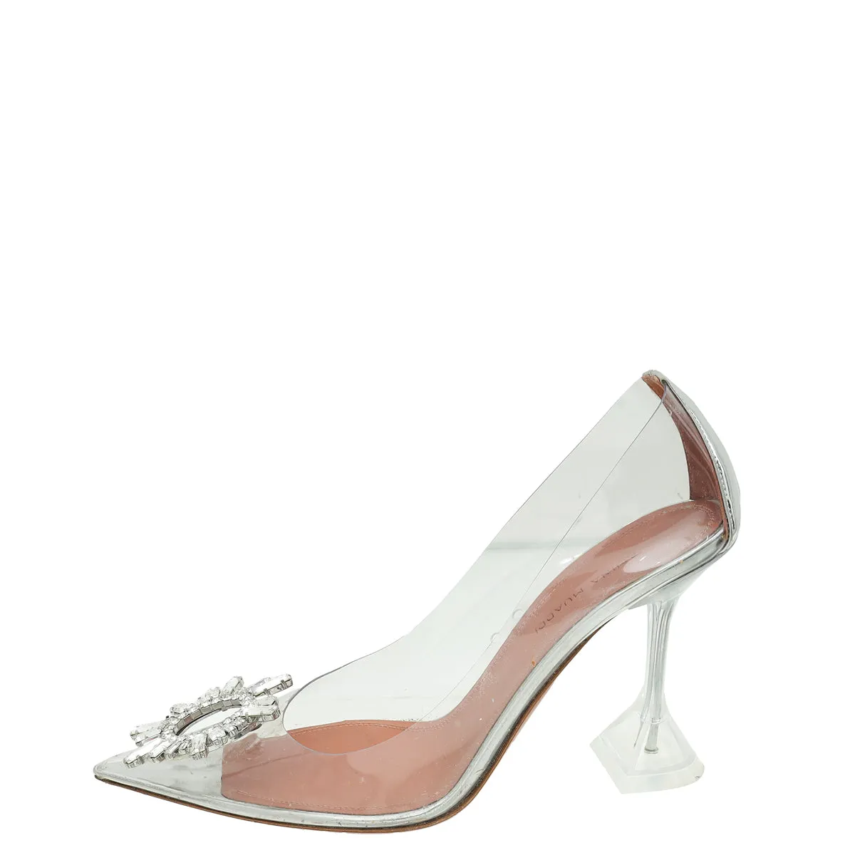 Amina Muaddi Transparent Glass Begum Pumps 37.5
