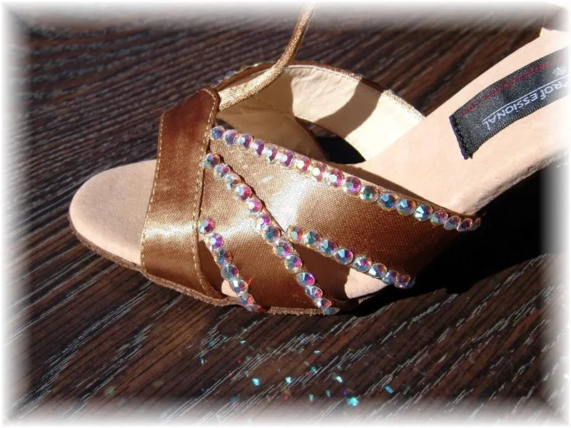 Aurora Borealis Custom Stoned Satin Shoes