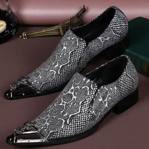 Autumn and winter slip-on fashion leather shoes British Korean style hairdresser men's shoes pointed head personality iron head foreign trade men's leather shoes