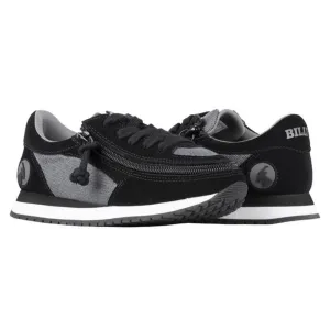 Billy Footwear (Kids) - Black / Charcoal Faux Suede Trainers CLEARANCE