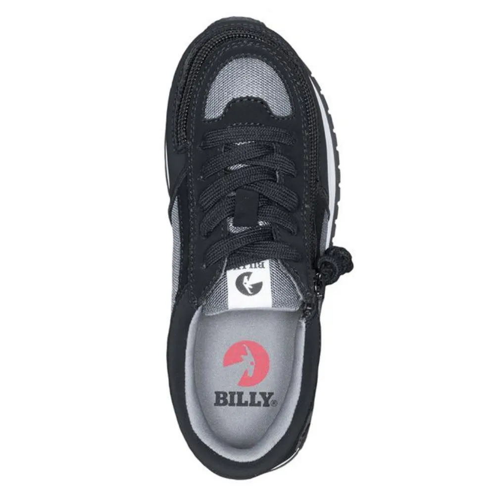 Billy Footwear (Kids) - Black / Charcoal Faux Suede Trainers CLEARANCE