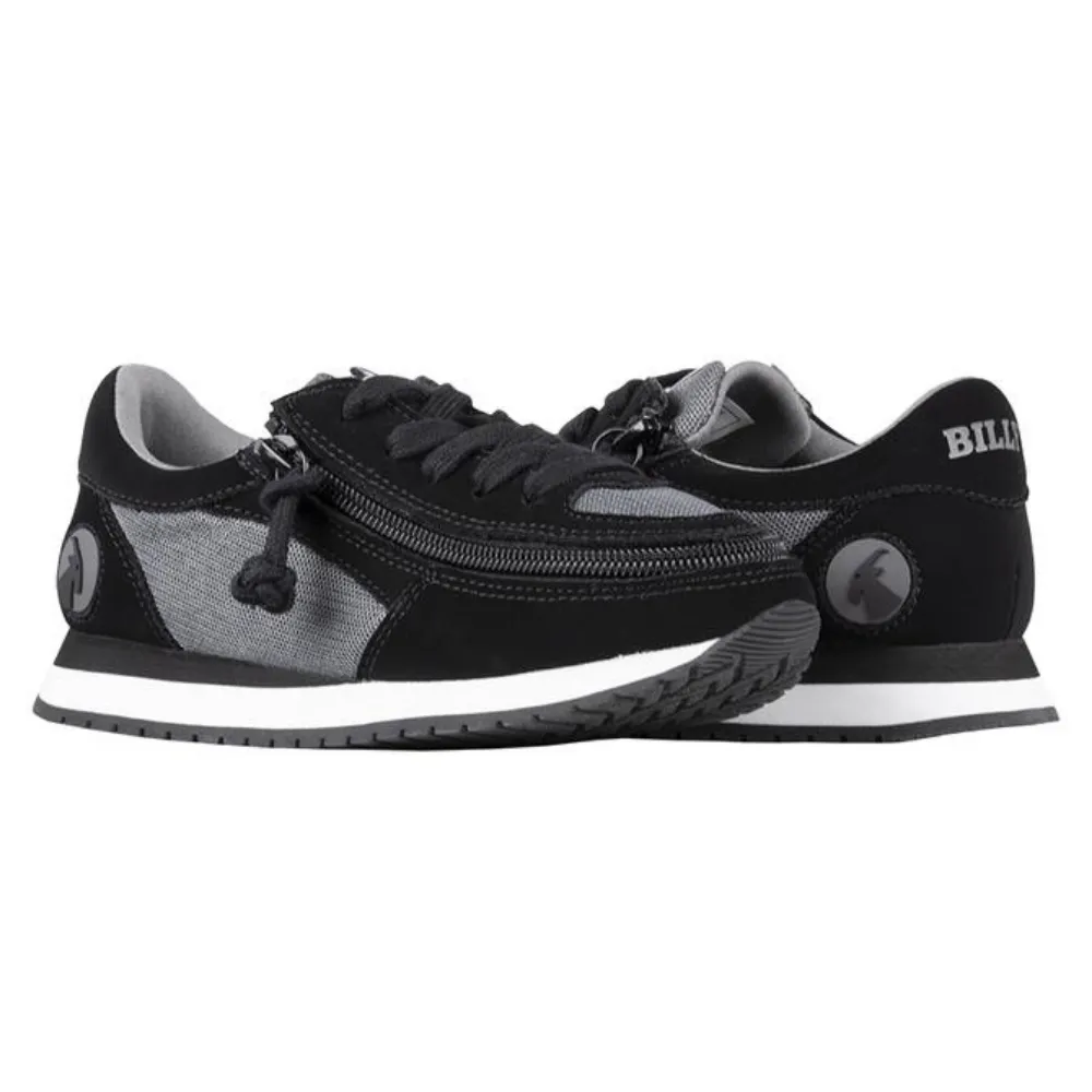 Billy Footwear (Kids) - Black / Charcoal Faux Suede Trainers CLEARANCE
