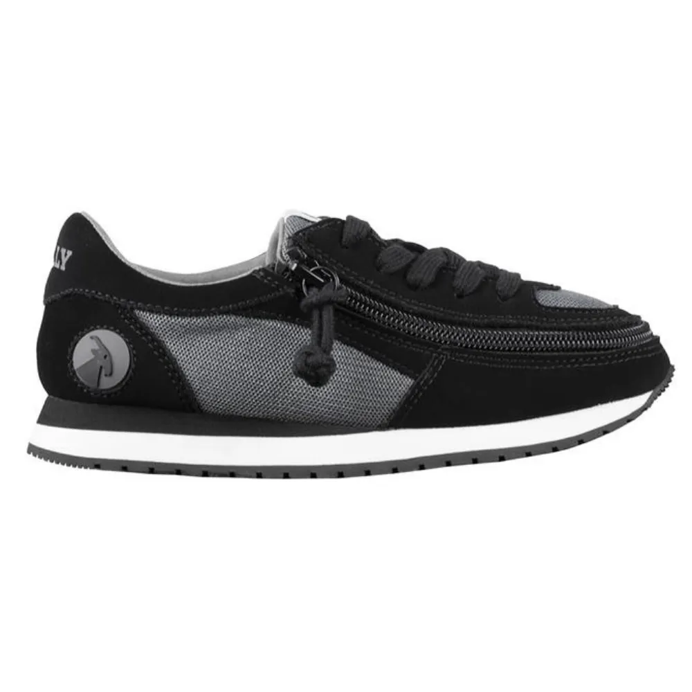 Billy Footwear (Kids) - Black / Charcoal Faux Suede Trainers CLEARANCE