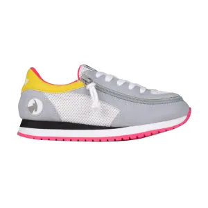 Billy Footwear (Kids) - Grey/ Pink Faux Suede Trainers