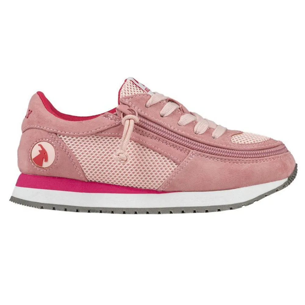 Billy Footwear (Kids) - Pink / Red Faux Suede Trainers