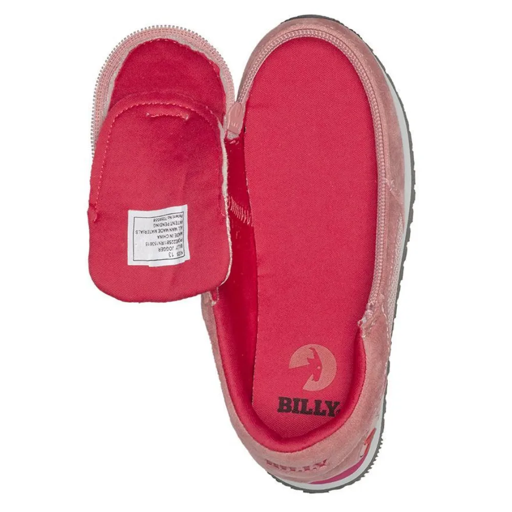 Billy Footwear (Kids) - Pink / Red Faux Suede Trainers
