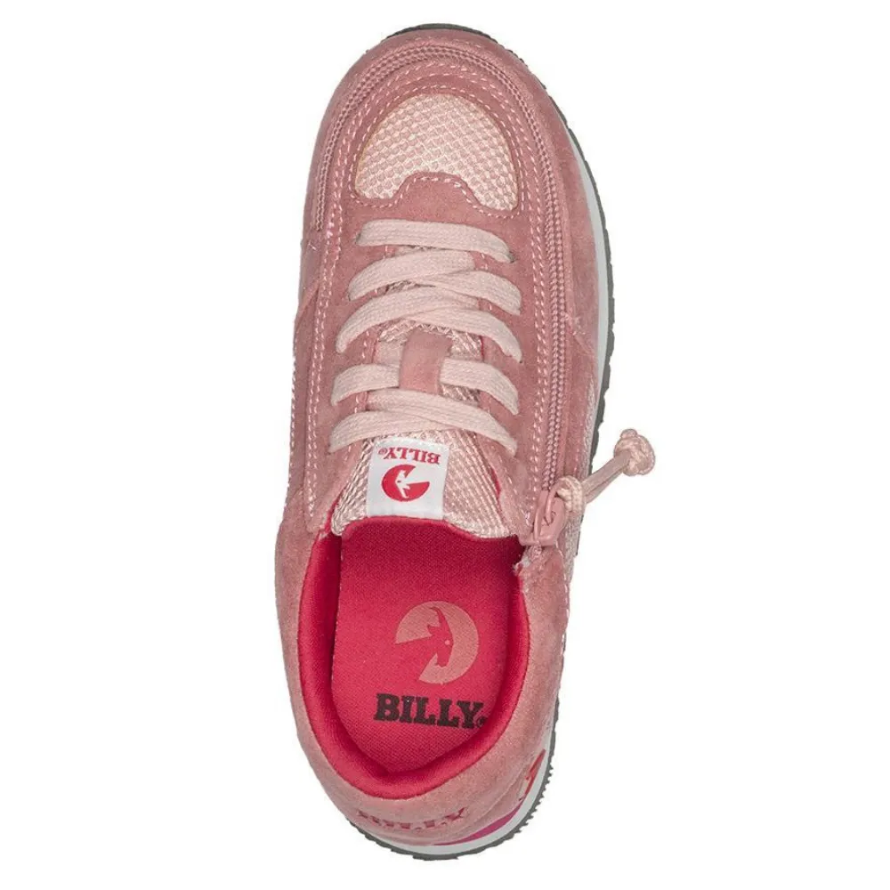 Billy Footwear (Kids) - Pink / Red Faux Suede Trainers