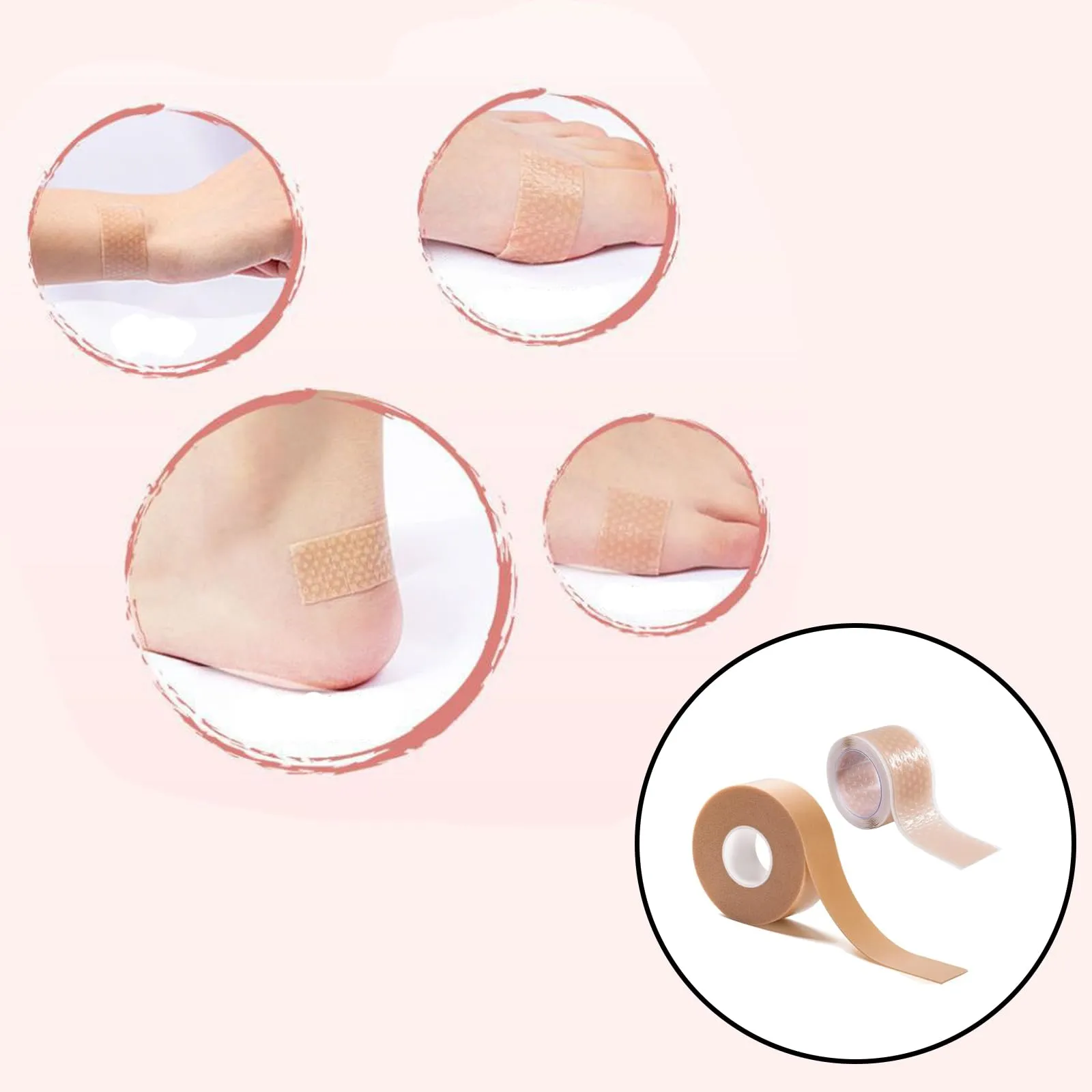 Blister plaster 2 rolls, moleskin blister plaster, blister prevention heel cushion tape, padding blister prevention tape, multi-purpose for heel, toes to prevent foaming and scratches