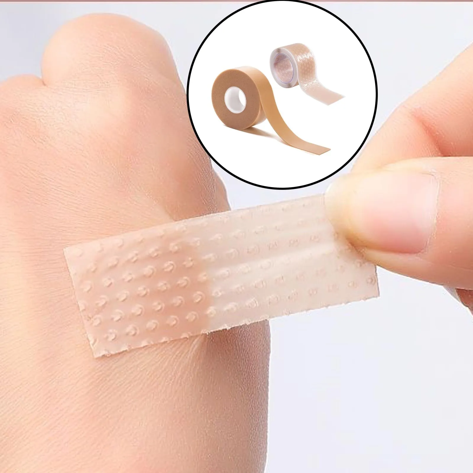 Blister plaster 2 rolls, moleskin blister plaster, blister prevention heel cushion tape, padding blister prevention tape, multi-purpose for heel, toes to prevent foaming and scratches