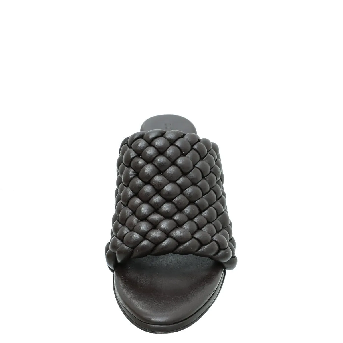 Bottega Veneta Dark Brown Padded Intrecciato Curve Sandals 38