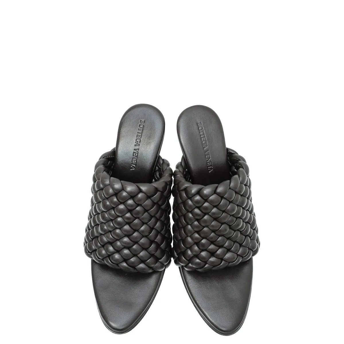Bottega Veneta Dark Brown Padded Intrecciato Curve Sandals 38