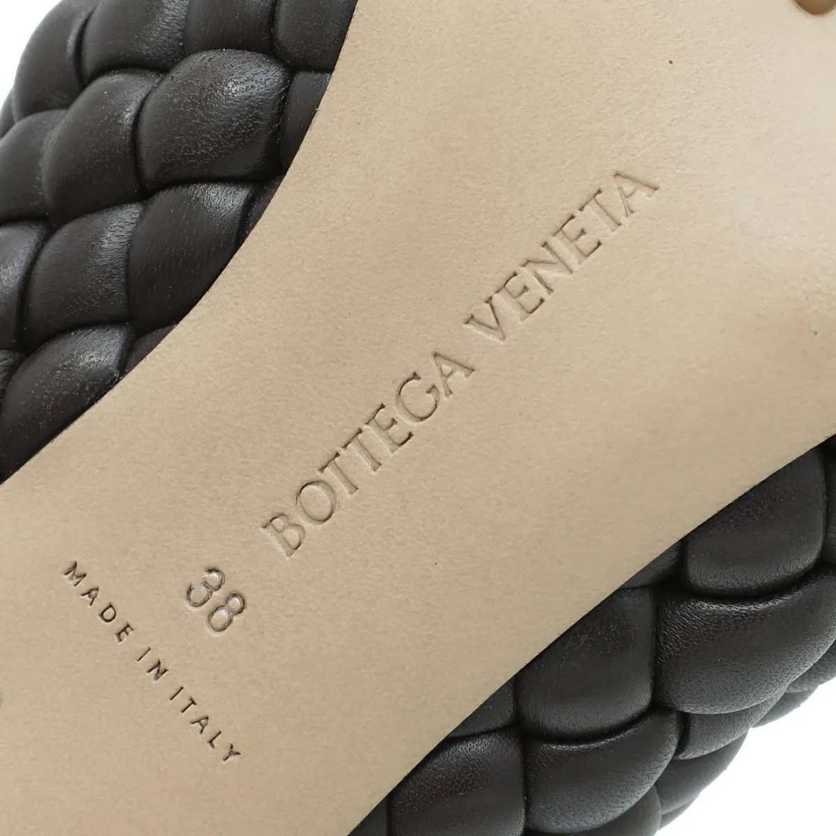 Bottega Veneta Dark Brown Padded Intrecciato Curve Sandals 38