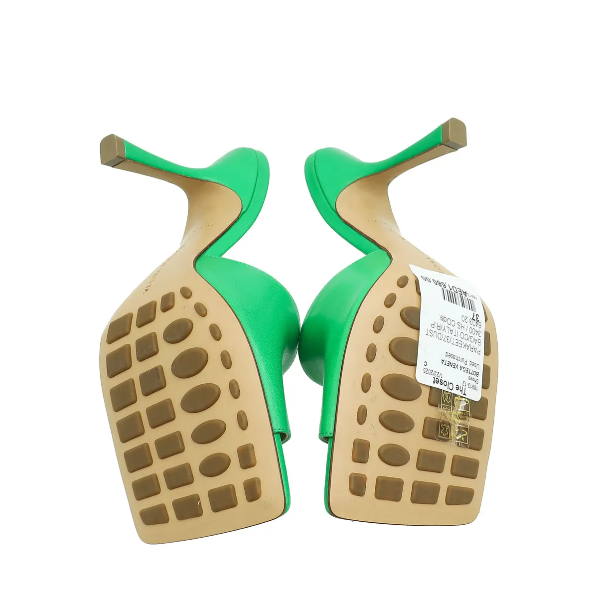 Bottega Veneta Parakeet Stretch Heeled Mule 37