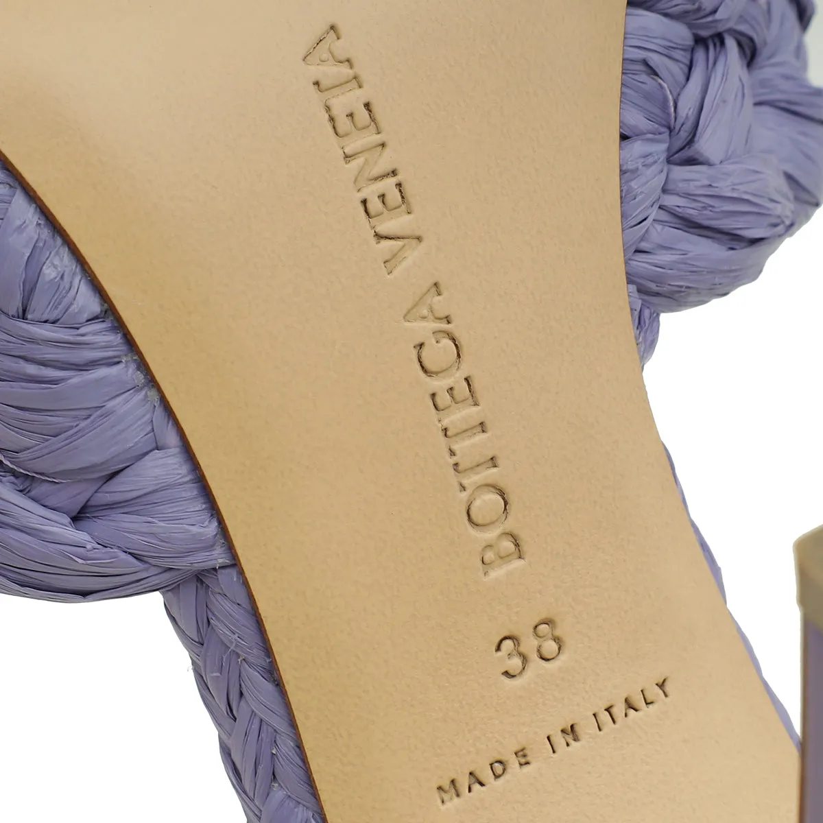 Bottega Veneta Purple Woven Raffia Lido Mules 38