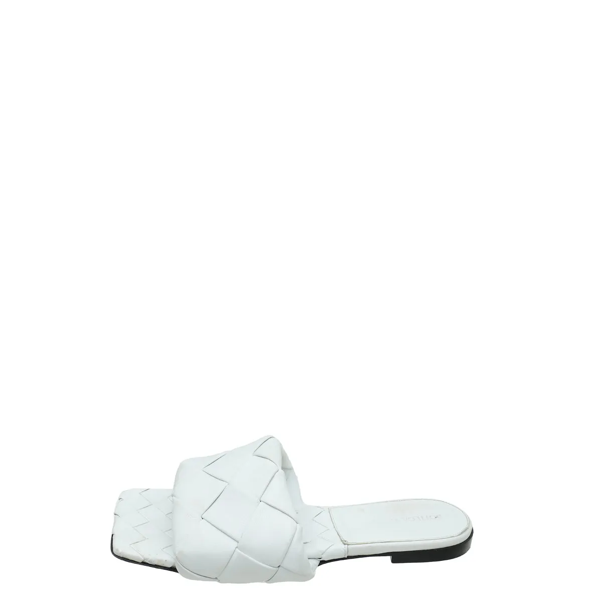 Bottega Veneta White Intrecciato Lido Flat Sandals 38.5