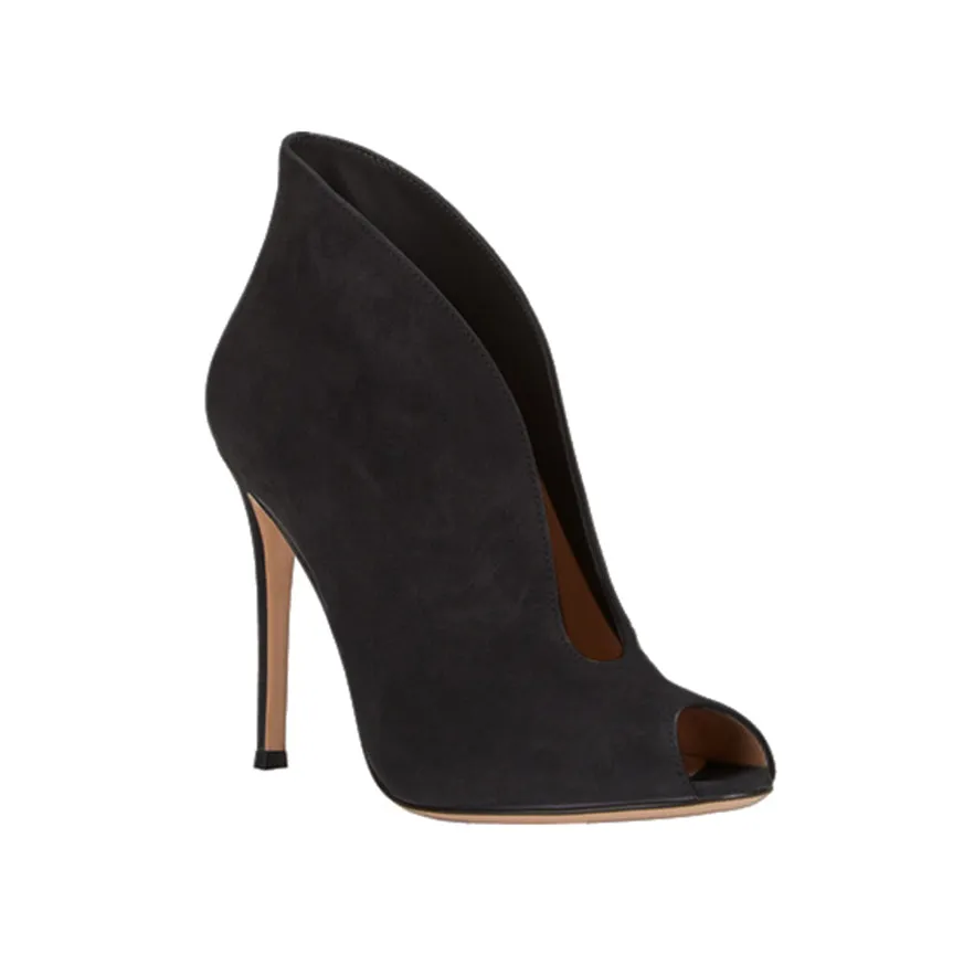 CORDE Deep V Vamp Ankle Heels