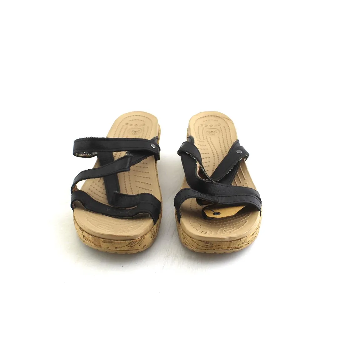 CROCS A-LEIGH MINI WADGE LEATHER