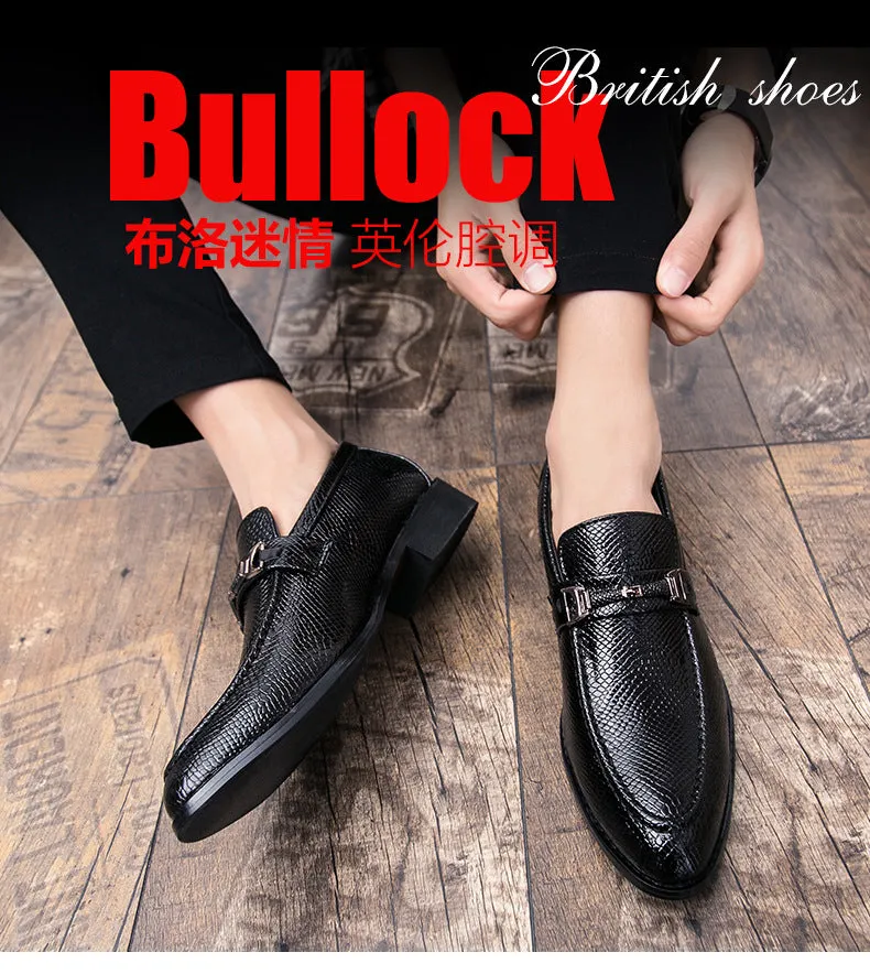 Cross-border spring men's pointed leather shoes foreign trade large size outdoor casual shoes lazy shoes snake pattern trendy shoes popular men's shoes