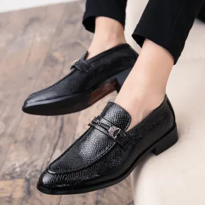 Cross-border spring men's pointed leather shoes foreign trade large size outdoor casual shoes lazy shoes snake pattern trendy shoes popular men's shoes