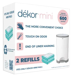 Dekor Mini Diaper Pail Refills | 2 Count