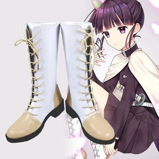 Demons cos Slayerer Kimetsusu Yaibaba Tsuyuriri Kanaoao Halloween Cosplay Boots Shoes Kanaoao Tsuyuriri Cosplay Anime Shoes Custom Made