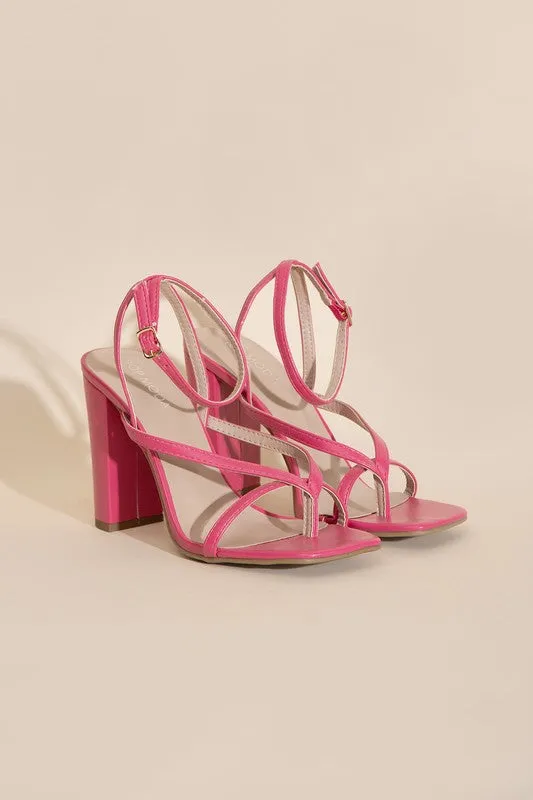 Dress Up Thong Strappy Block Heels