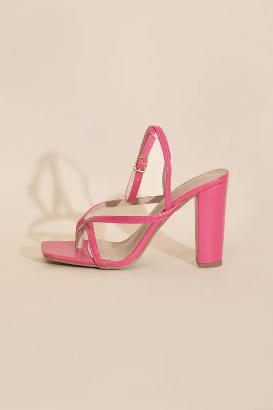 Dress Up Thong Strappy Block Heels