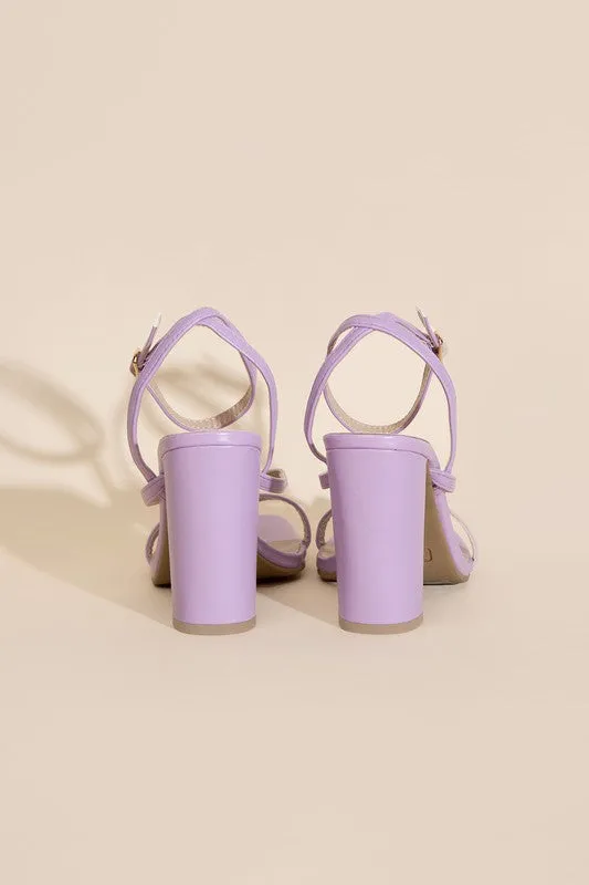 Dress Up Thong Strappy Block Heels