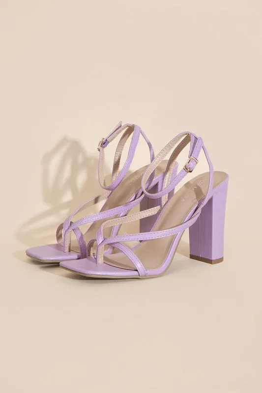 Dress Up Thong Strappy Block Heels