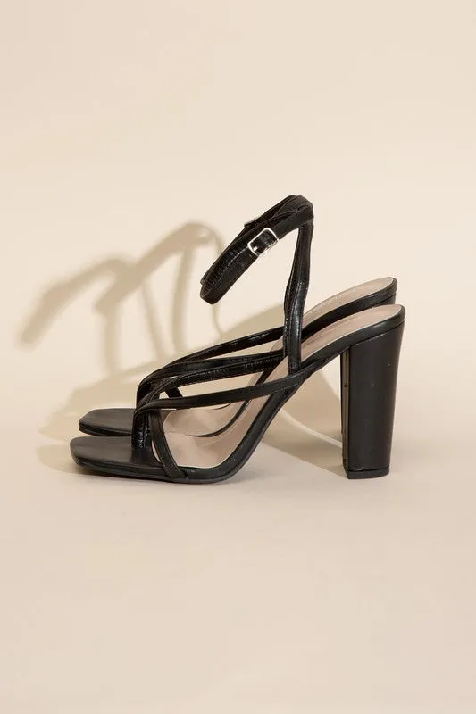 Dress Up Thong Strappy Block Heels