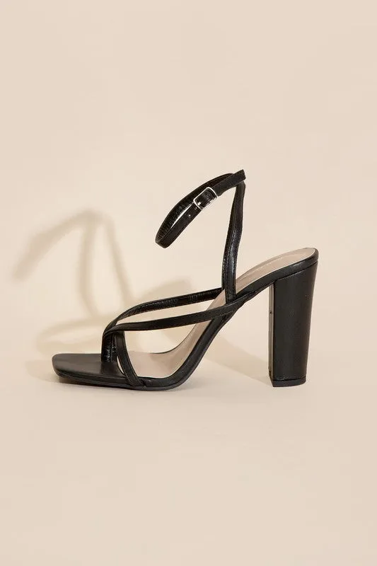 Dress Up Thong Strappy Block Heels