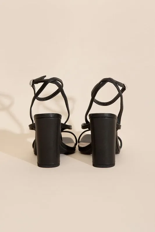 Dress Up Thong Strappy Block Heels