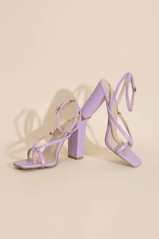 Dress Up Thong Strappy Block Heels