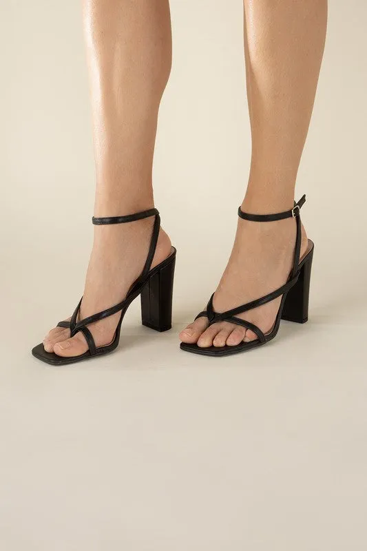 Dress Up Thong Strappy Block Heels
