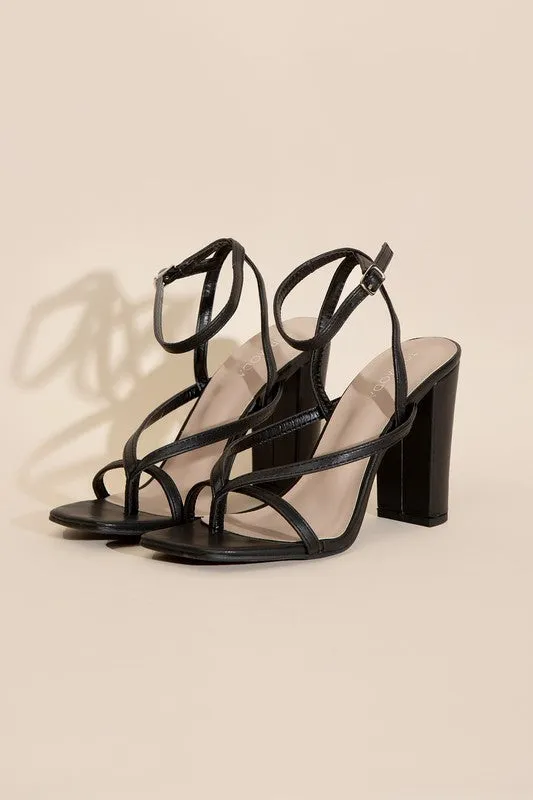 Dress Up Thong Strappy Block Heels