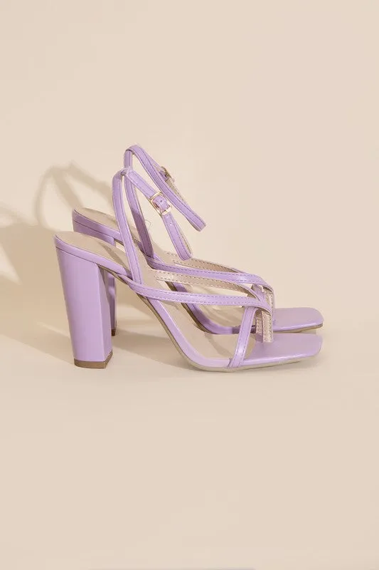 Dress Up Thong Strappy Block Heels