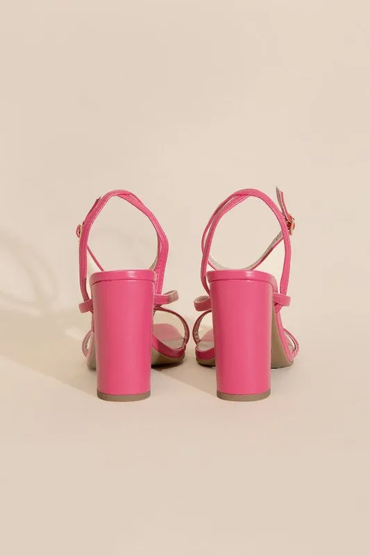 Dress Up Thong Strappy Block Heels