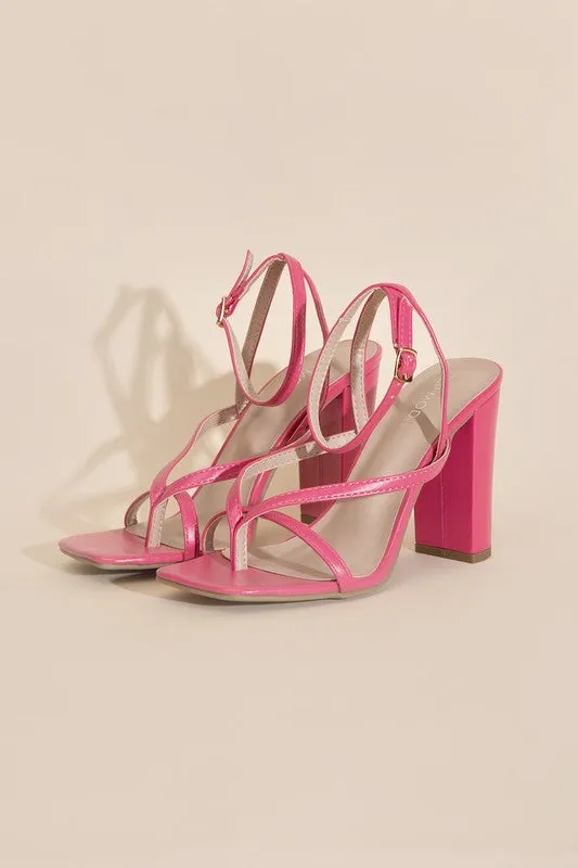 Dress Up Thong Strappy Block Heels